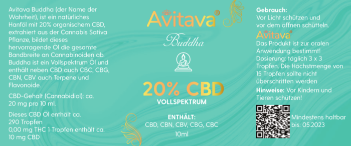 Buddha - 20% CBD Öl 2000 mg Vollspektrum in MCT mit Sprühkopf